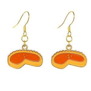 Pumpkin pie slice dangle earrings — lightweight fall Thanksgiving jewelry